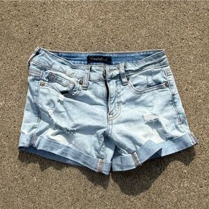 Aeropostale Light Blue Distressed Denim Shorts